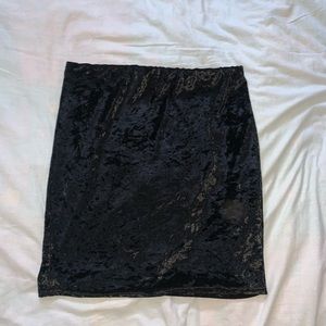 Black velvet skirt
